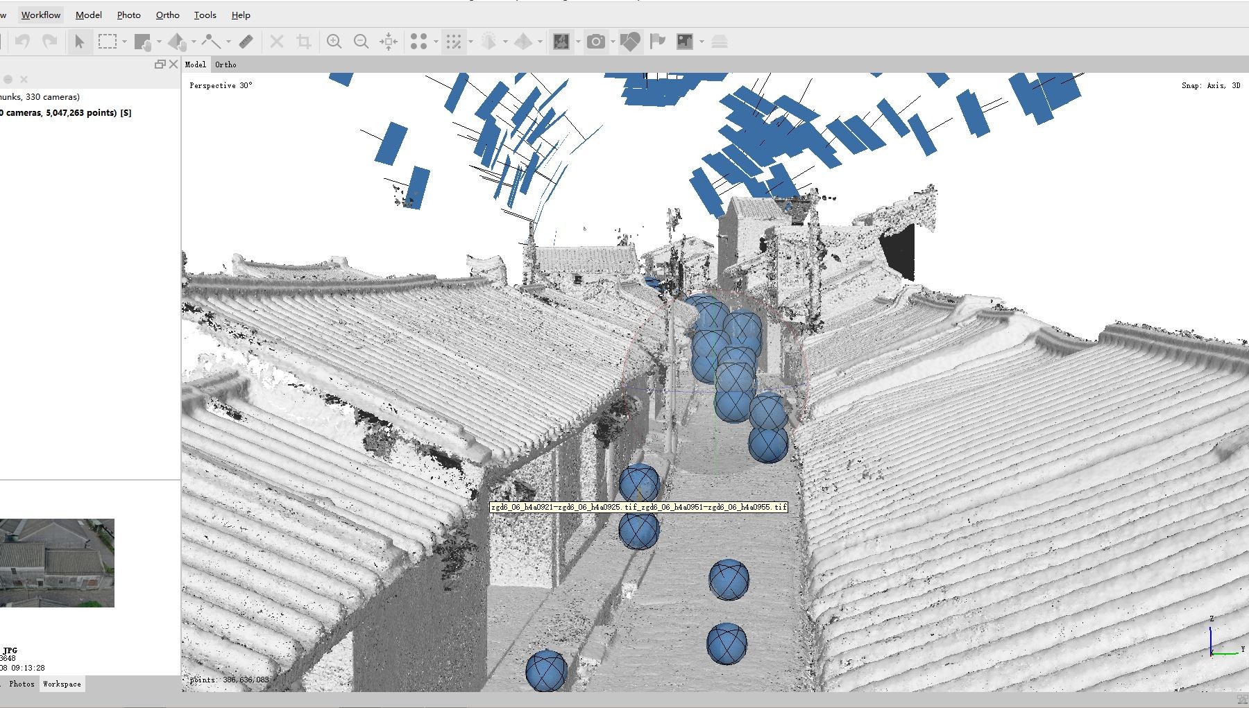 photogrammetry pointcloud of village