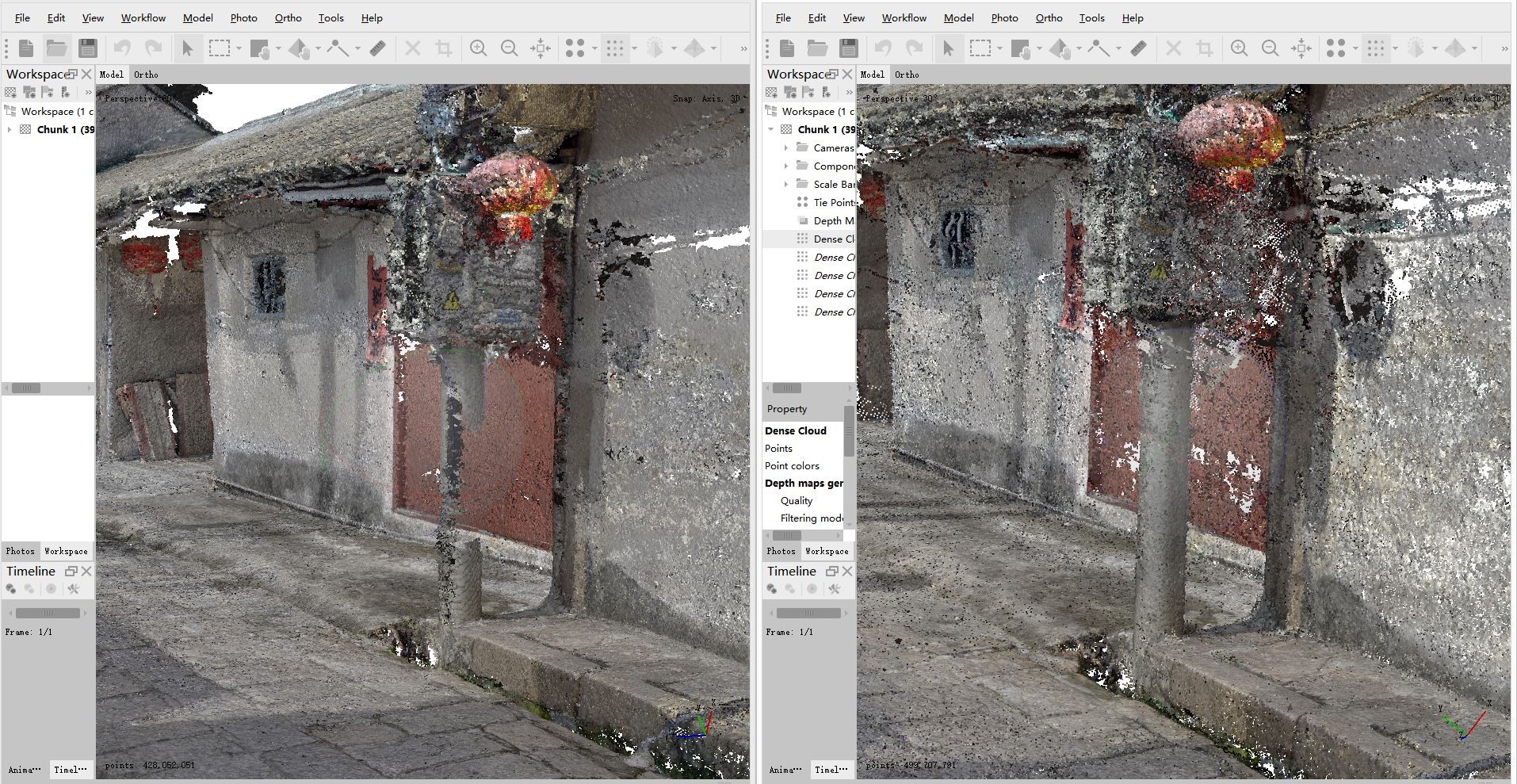 photogrammetry pointcloud of village